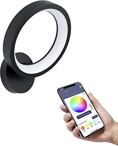 EGLO connect.Z Smart-Home LED Wandleuchte Marghera-Z, Wandlampe, ZigBee, App und Sprachsteuerung, Lichtfarbe einstellbar (warmweiß-kaltweiß), RGB, dimmbar