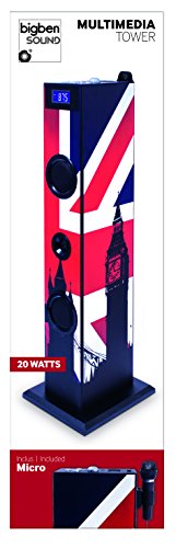 BigBen Sound Tower TW5 Union Jack inkl. Mikrofon, USB-Anschluss und Fernbedienung