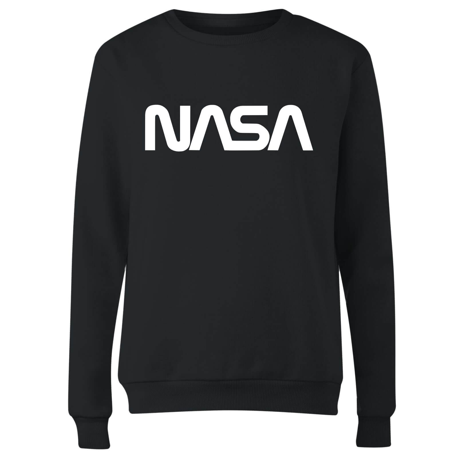 NASA Worm Weiß Logotype Damen Sweatshirt - Schwarz - M 4