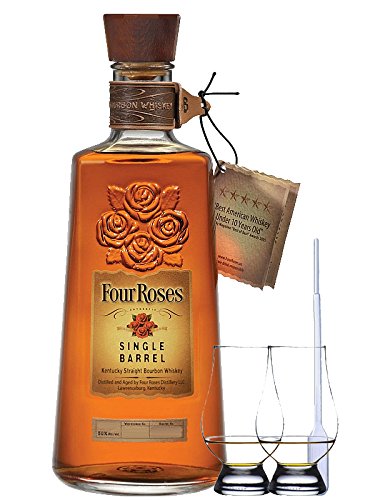 Four Roses Single Barrel Selection Straight Bourbon 0,7 Liter + 2 Glencairn Gläser + Einwegpipette 1 Stück