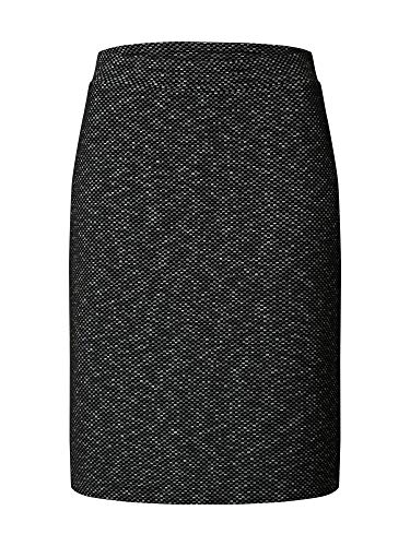 KAFFE Damen Women's Pencil Skirt Above Knee Length Slim Fit High Waisted Elastic Waist Rock, Schwarz/Kreide Mini Check, 34