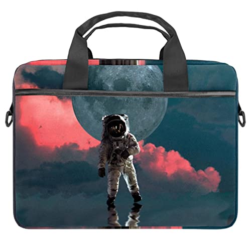 Space Flyer Moon Planet Star Laptop Schulter Messenger Bag Crossbody Aktentasche Messenger Sleeve für 13 13,3 14,5 Zoll Laptop Tablet Protect Tote Bag Case, mehrfarbig, 11x14.5x1.2in /28x36.8x3 cm