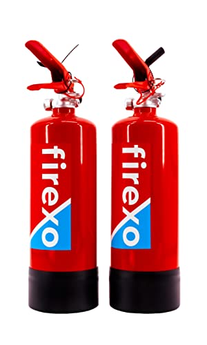2er-Pack Firexo Kleiner Feuerlöscher (2 Liter) – alle Arten von Feuer – Mehrzweck-Feuerlöscher für Haushalt, Küche, Grill, Zuhause und Büro