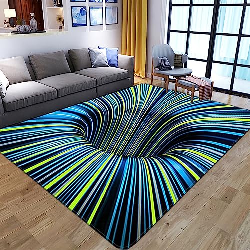 3D Teppich Optische Täuschung, Illusion Rug Moderner Rutschfester Bodenmatte Für Home Schlafzimmer Büro Wohnzimmer Haustür Art Deco Teppich,120×160CM,A