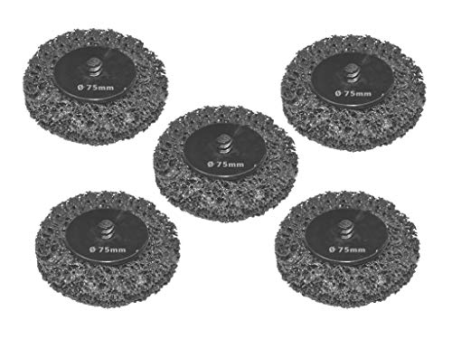 5 Stück Reinigungsscheibe mit Schnellwechselsystem - Schwarz. Grobreinigungsscheibe CSD Ø 075mm CBS Clean Strip Disc Standard Black. Nylongewebescheibe