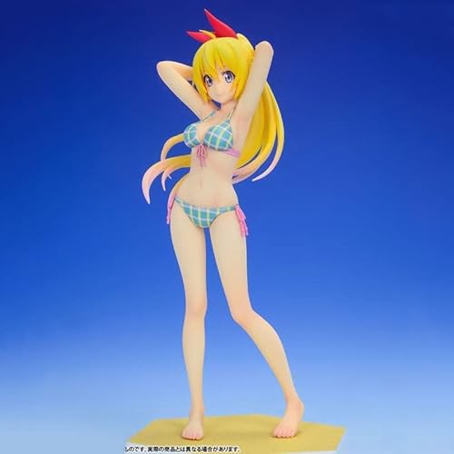 ENLAIR Anime Charakter Modelle Anime Figur Strand Queens Figur Nisekoi Chitoge Kirisaki Badeanzug Wasser 1/7 16 cm PVC Sammelmodell Spielzeug Geburtstagsgeschenk