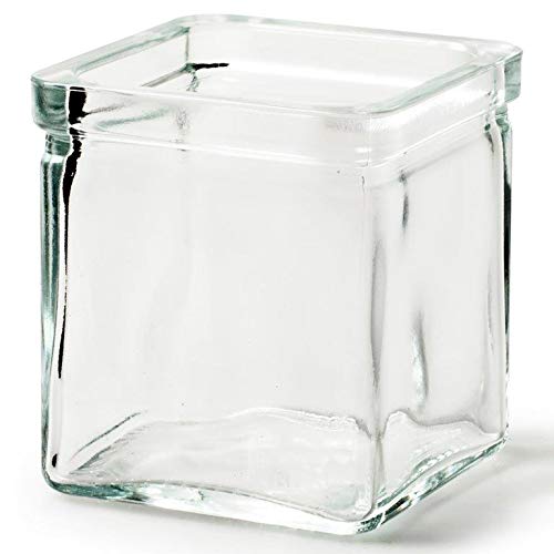 6 x Glaswürfel Cubus in verschiedenen Größen Teelichtgläser - Windlichter - Teelichthalter - Glaswindlicht - Vase - Größe 12 x 12 cm