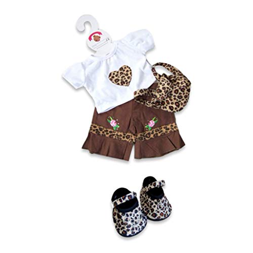 Chocolate Leopard Outfit & Rucksack 15in Teddy Bear Clothes fit Build a Bear Teddies