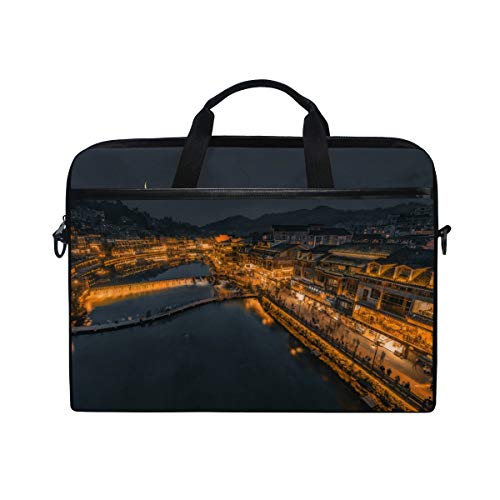 LUNLUMO Ancient City Night View 15 Zoll Laptop und Tablet Tasche Durable Tablet Sleeve for Business/College/Women/Men
