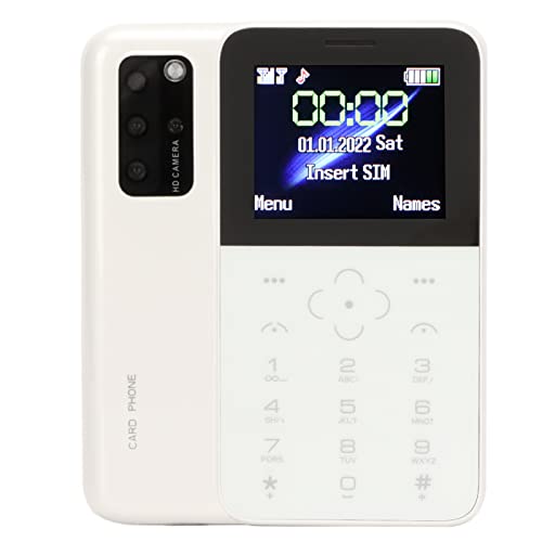 S10P Mini-Karten-Handy, Ultradünnes Mini-Handy, Kleines Tragbares Backup-Tastatur-Handy für, Studenten (Weiß)