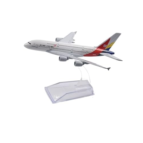 ZYAURA Für: 16 cm Asiana Airbus A380 Modell Flugzeugmodell Druckguss Metall 1/400 Verhältnis
