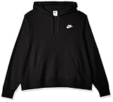 Nike Damen Top W NSW Club FLC Std Po HDY Plus, Schwarz, DV5092-010, 1X