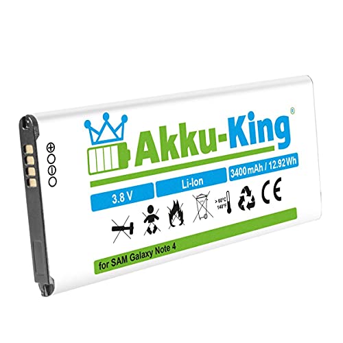 Akku-King Akku kompatibel mit Samsung EB-BN910BBE - Li-Ion 3400mAh - für Galaxy Note 4 SM-N910F, SM-N910A, SM-N910W8, SM-N910FQ