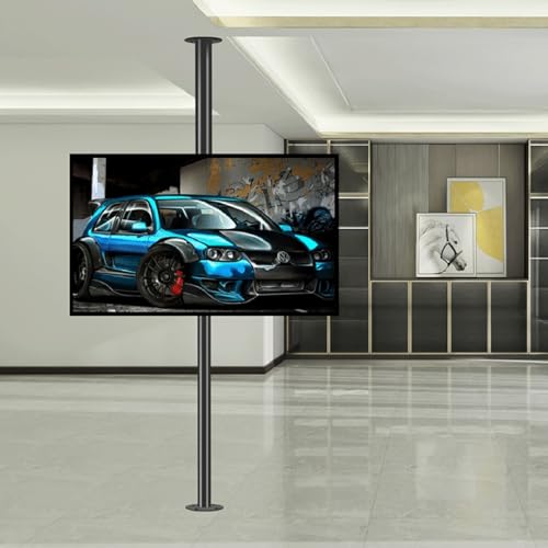 LCD-TV-Bodenständer – um 360 Grad drehbarer Rahmen, drehbares Trennwand-Rack, drehbarer TV-Schrank, drehbarer Sockel, passend für 32-75-Zoll-LED-Bildschirme (170–205 cm)