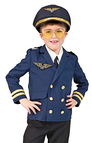 Funny Fashion Piloten Kostüm Jacket Pete für Kinder - Gr. 164