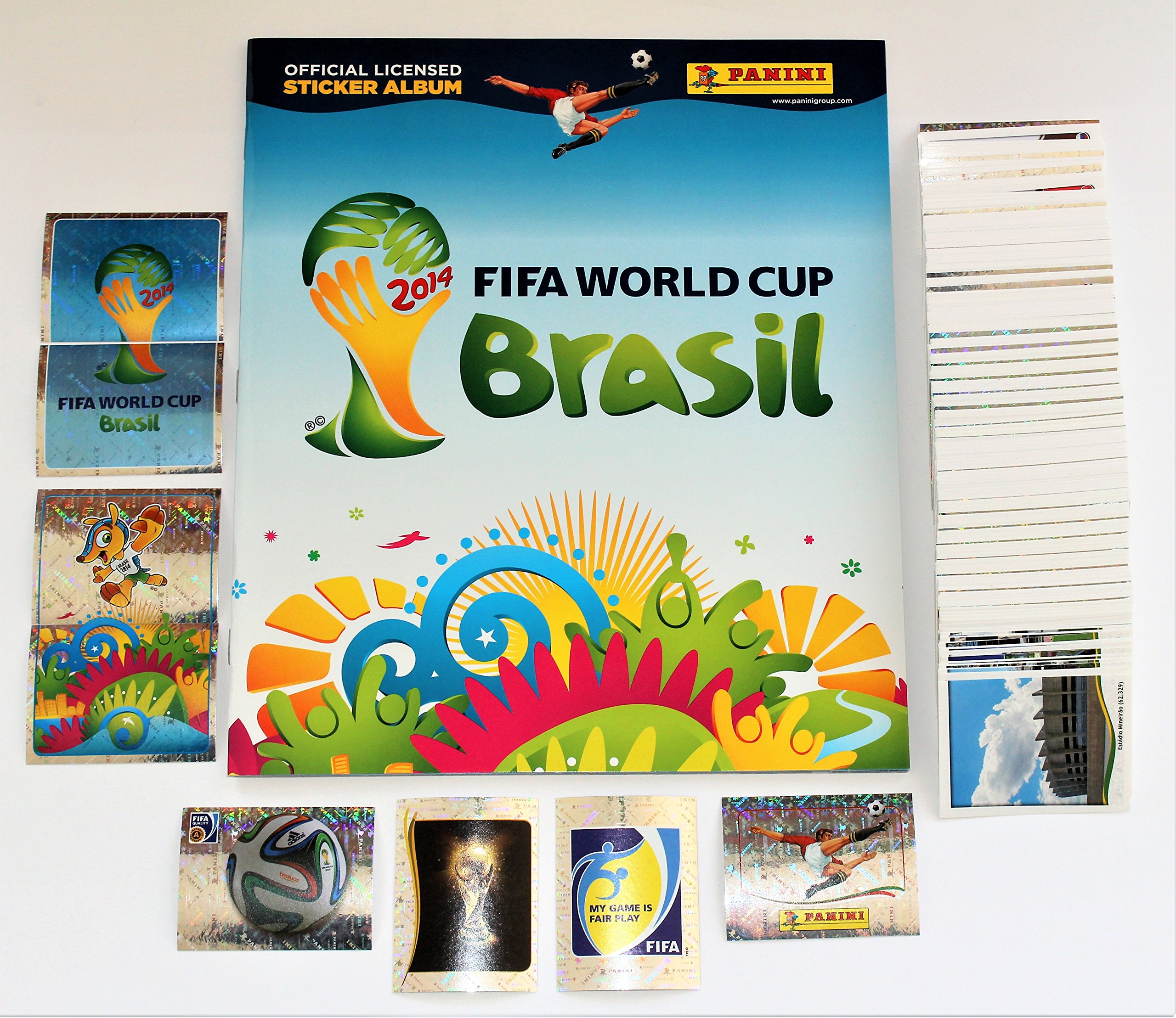 Panini WM 2014 Brasilien - Komplettsatz Aller 640 Sticker + Leeralbum
