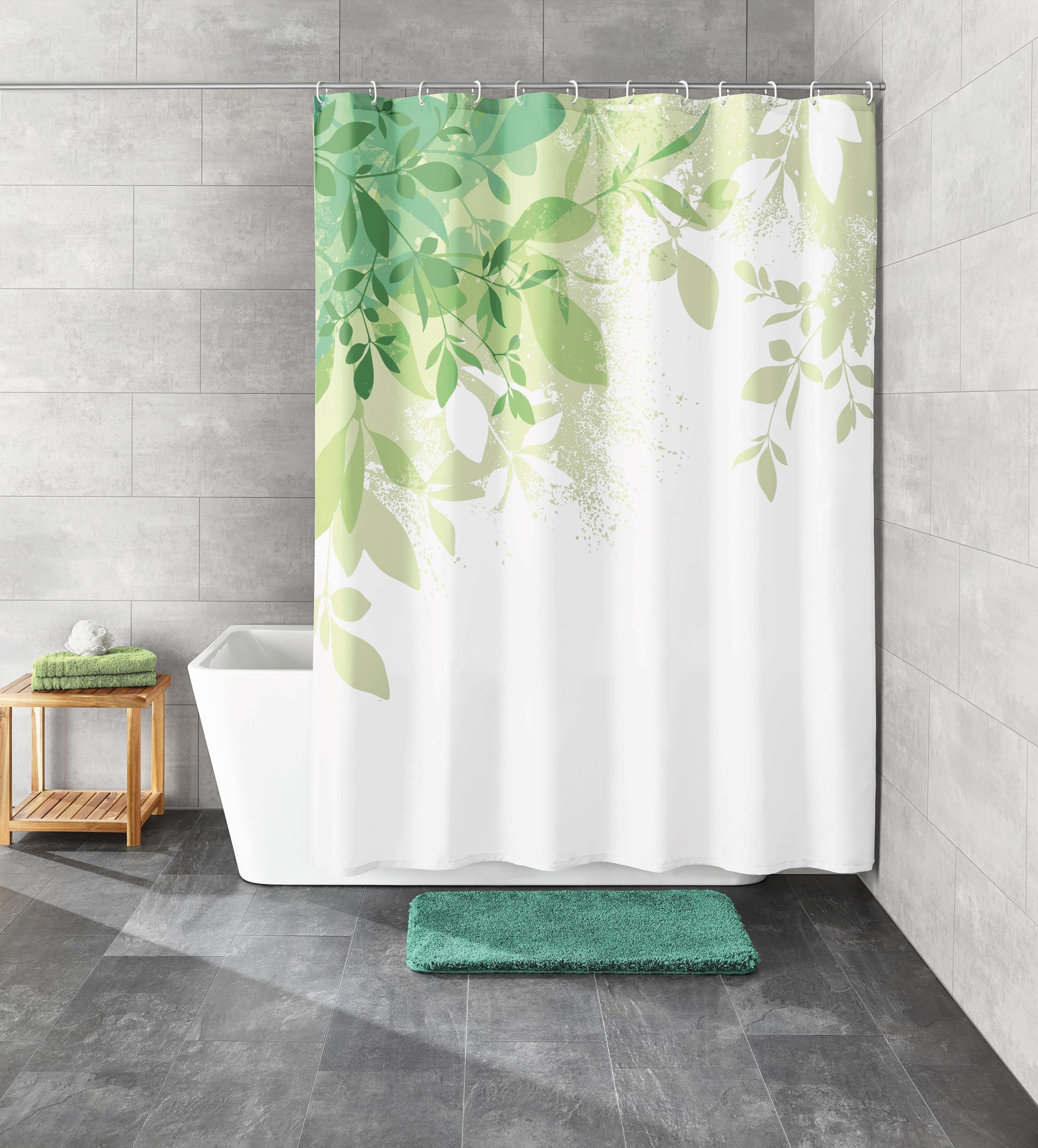 Kleine Wolke Floresta Duschvorhang, 100% Polyester, Grün, 180x200 cm