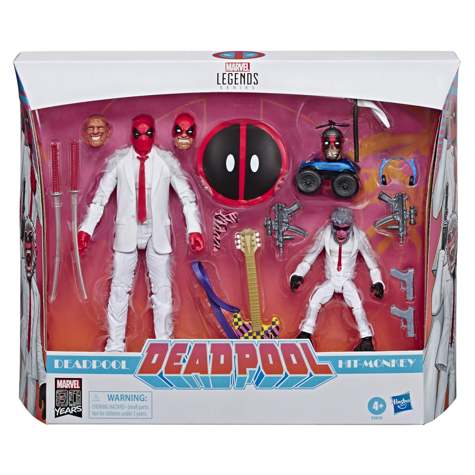 Hasbro E88505L0 Comics 80 Jubiläum Legends Series 15 cm große Vintage Deadpool und Hit-Monkey Action-Figuren 2er-Pack