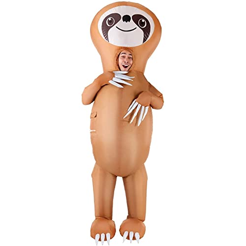 Morph Aufblasbares Faultier Kostüm für Erwachsene, lustiger riesiger Tieranzug, Halloween Karneval Partys