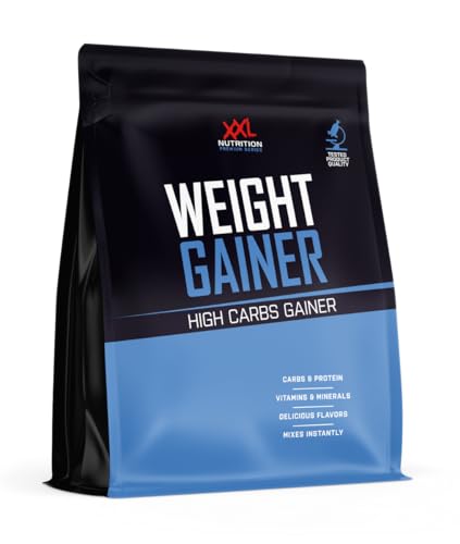 XXL Nutrition - Weight Gainer - Muskelmasse & Muskelaufbau, Protein Pulver Mit EAA & BCAA, Kohlenhydrate, Niedriger Fettgehalt - 2500 Gramm - Cookies & Cream