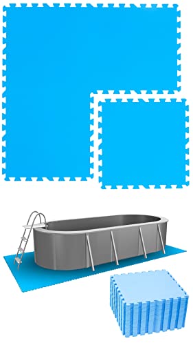 EYEPOWER 6,6 m² Poolunterlage - 28 Eva Matten 50x50 - Outdoor Pool Unterlage - Unterlegmatten Set