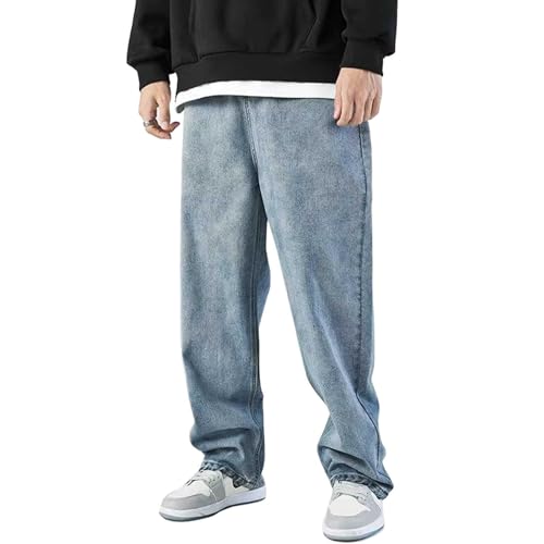 Jeanshosen Herren Hose mit Weitem Bein Jeans Hip Hop Y2K Baggy Jeans Teenager Jungen Skateboard Hosen Streetwear