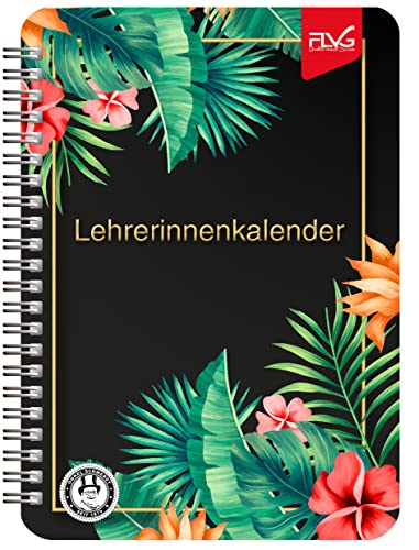 FLVG A5 Lehrerinnenkalender 2024/2025 Lehrer Kalender A5 Blume schwarz Onkel Schwerdt
