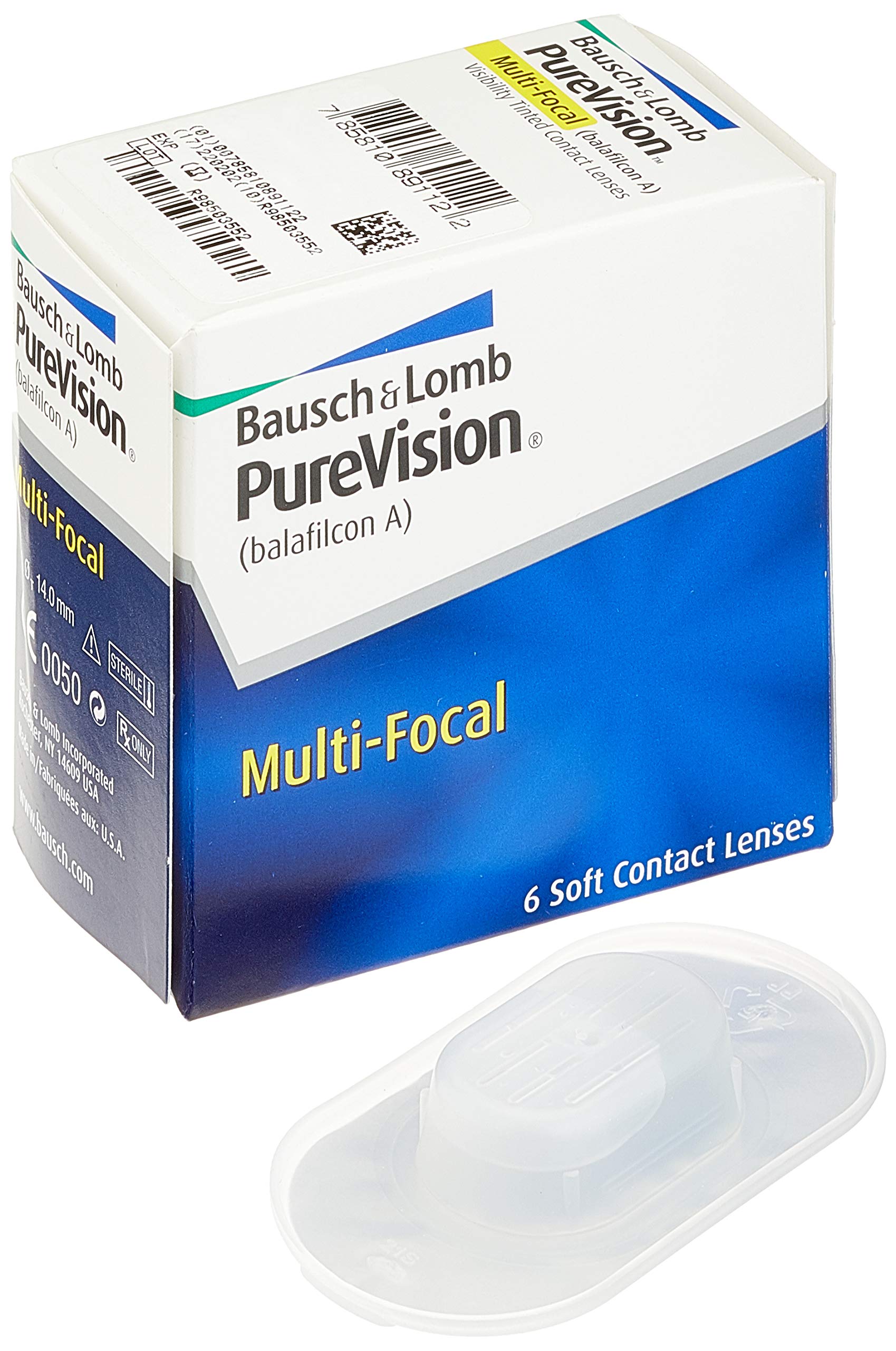 Bausch + Lomb Purevision Multifocal Monatslinsen, Gleitsicht-Kontaktlinsen, weich, 6 Stück BC 8.6 mm / DIA 14 / 1.5 Dioptrien / ADD Low