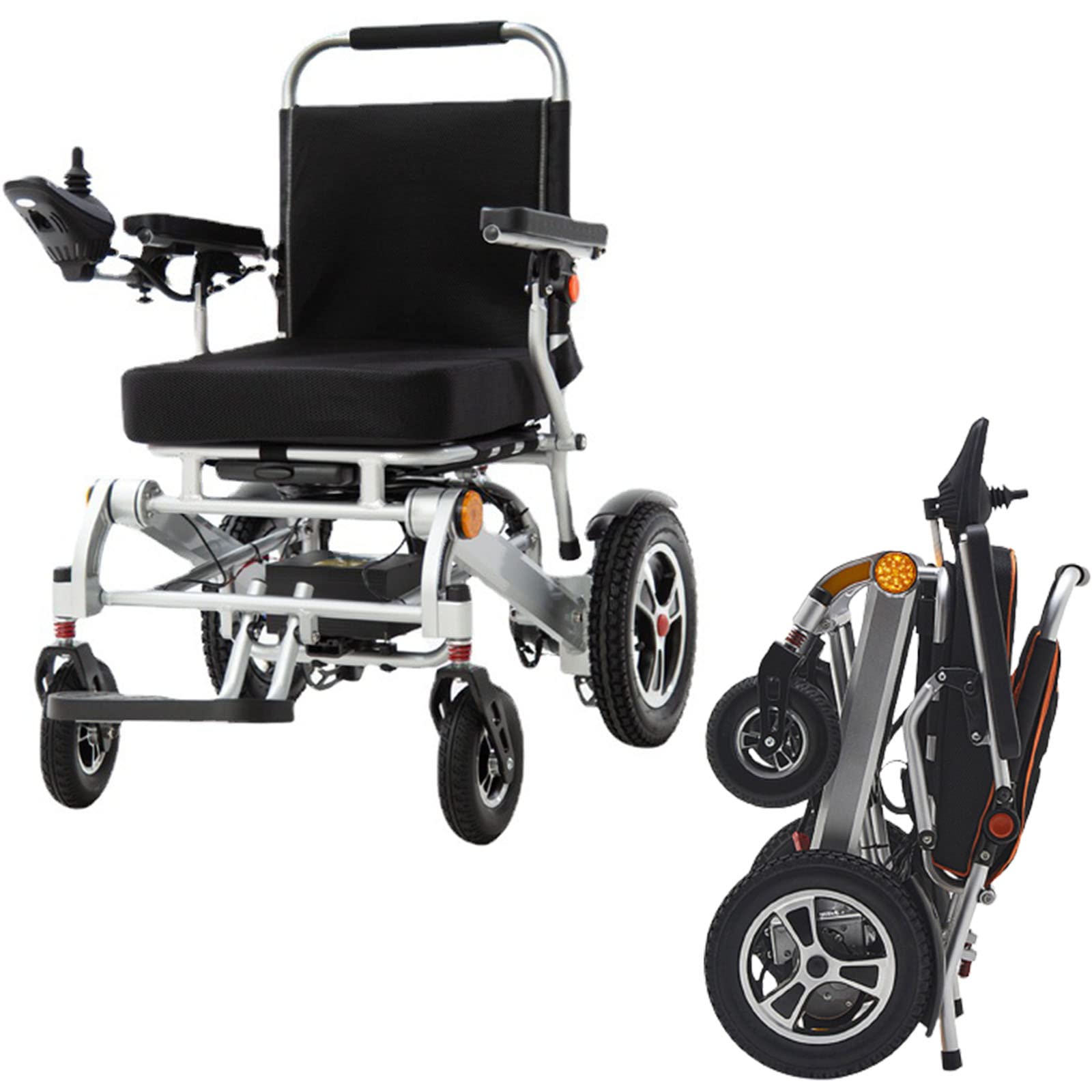 Elektrische Rollstühle, klappbarer leichter Rollstuhl, Fernbedienung, Lithium-Batterie, Tragkraft 250 kg, für ältere und behinderte Roller (Standard 40A)
