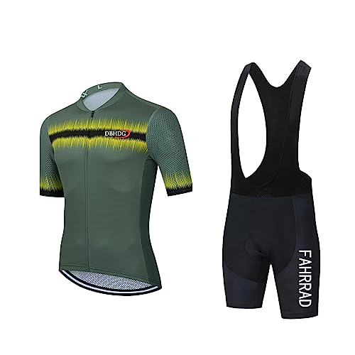 KAISUN Herren Radtrikot Set Kurzarm Trikot 9D Gepufferte Radhose MTB Sommer Atmungsaktives Pro Team Rennrad Fahrradbekleidung, Radsport-Anzüge (Color : TYP-2, Size : XL)