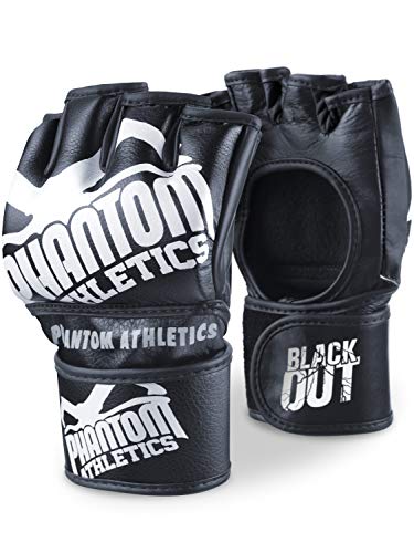 Phantom MMA Handschuhe Blackout | Hochwertige Profi Handschuhe für Kampfsport, Sparring, Sandsack, Pratzen, Boxen, Training, Freefight (S/M)