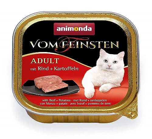 animonda Vom Feinsten Adult Katzenfutter, Nassfutter für ausgewachsene Katzen, mit Rind + Kartoffeln, 32 x 100 g