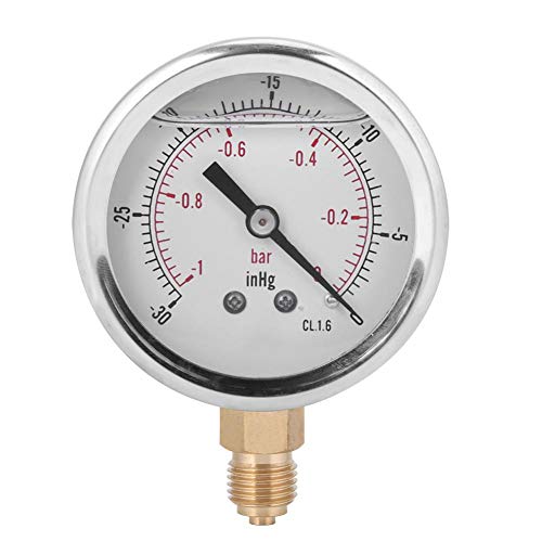 Vikye Radialmanometer, Y60 Professional Radialölgefülltes Vakuummanometer Professionelle Messung für die Erdölmetallurgie TS-PGGZ604-0bar 1/4BSP