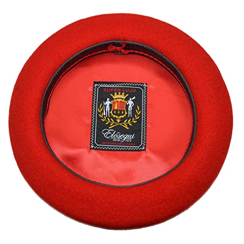 Elosegui Superluxe Baskenmütze mit 100% wasserabweisender Merinowolle, rot, 57
