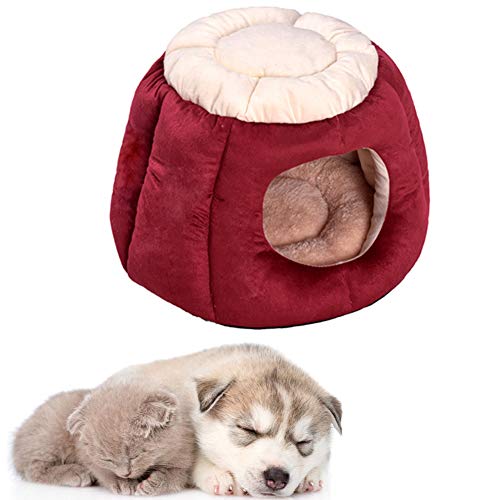 Hundehaus Für Drinnen Hundehöhle Kleine Hunde Kleines Katzenbett Tierarztbett Für Hunde Kätzchenbett Hund Schlafsofa Zelt-Haustier-Bett red