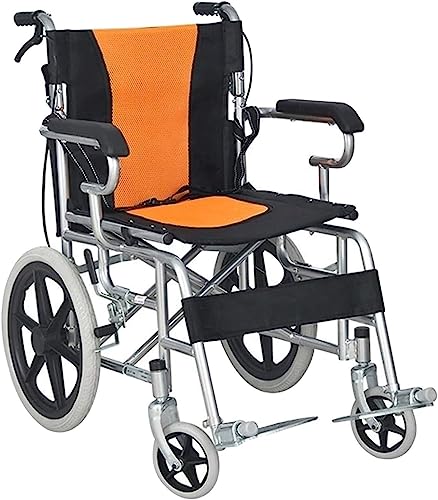 Rollstühle Aluminium-Transport-Rollstuhl mit 20-Zoll-Sitz - faltbarer Rollstuhl medizinischer Reha-Stuhl für Transport und Lagerung - für sanftere Fahrt, Gewichtskapazität 200kg/400l (Color : C)