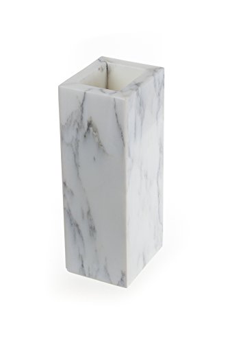 Yuchengstone Design Marmorvase rechteckig, Vase Blumenvase aus weißem Marmor Maße: 24x10x8cm, Gewicht: 3,35Kg