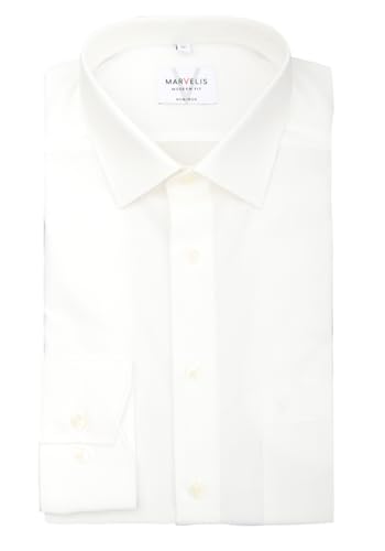 MARVELIS Modern Fit Hemd Langarm mit Brusttasche Popeline, Farbe 20-champagner, Größe EU 39
