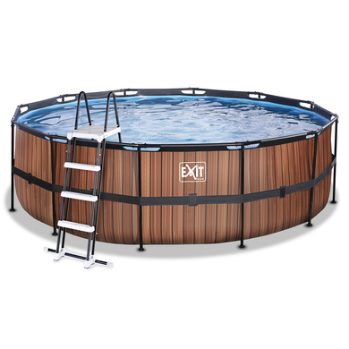 Frame Pool ø450x122cm (12v) – Holz optik braun