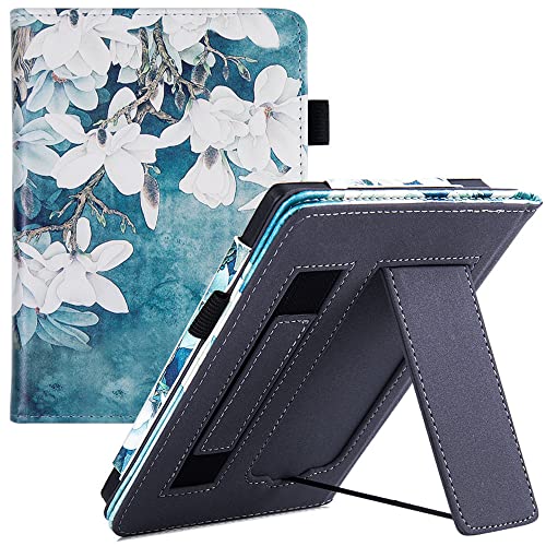 JNSHZ 6.8 Inch All-New Kindle Paperwhite 5 Kindle Paperwhite 2021 Signature Edition and Kindle Paperwhite 11Th Generation Case Cover with Stand/Hand Strap and Auto Sleep/Wake,Magnolia