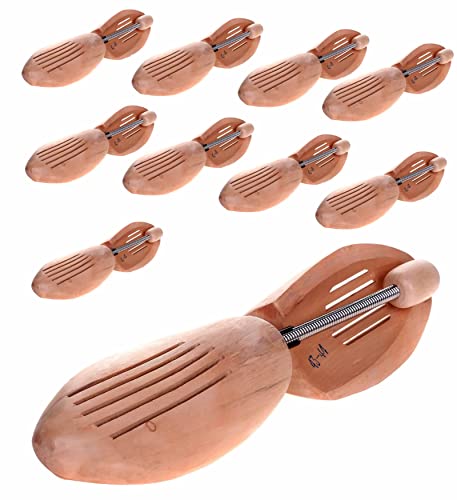 HIMRY 10 Paar | Holz Spiralfeder Schuhspanner, Spiralschuhspanner aus Naturholz, SCHUHLEISTEN Spiralfeder Schuhformer, Unisex - Damen / Herren, Gr. 43 / Gr. 44, KXB6001-10P-43