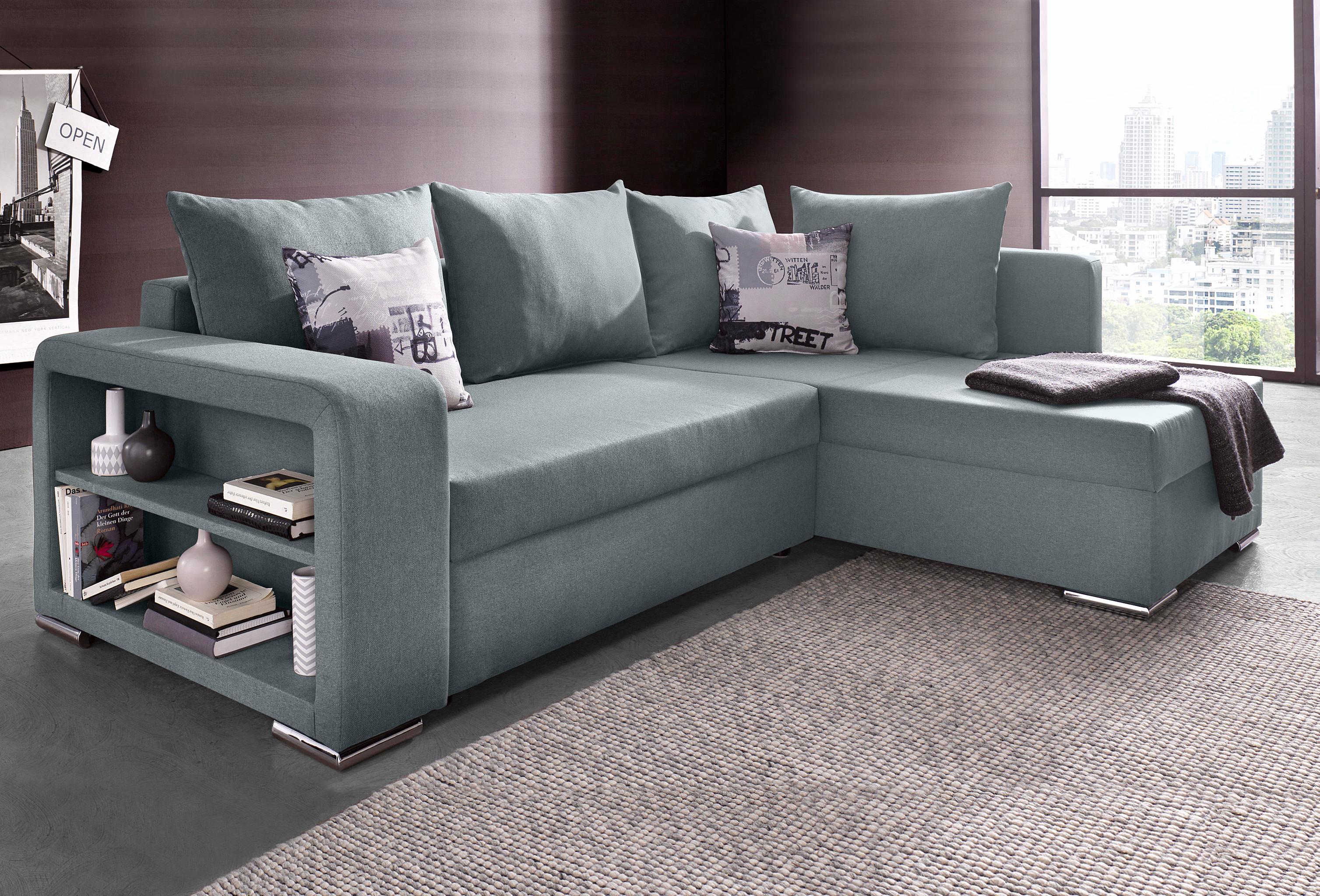 COLLECTION AB Ecksofa, mit Bettfunktion, Bettkasten und Regalarmteil