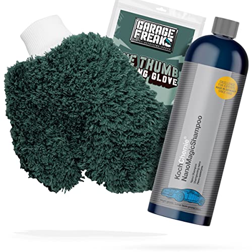 detailmate Autowäsche Bundle - Autoshampoo Koch Chemie NanoMagic Shampoo 0,75L + Garage Freaks One Thumb Washing Glove - Autopflege Set mit Waschhandschuh und Auto Shampoo