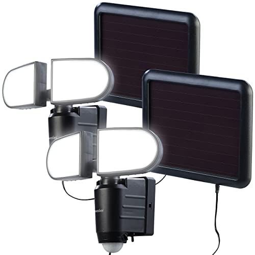 Luminea Solar Strahler für außen: 2er-Set Duo-Solar-LED-Außenstrahler mit PIR-Bewegungssensor, 1 W, IP44 (Solar-Bewegungsmelder Strahler)