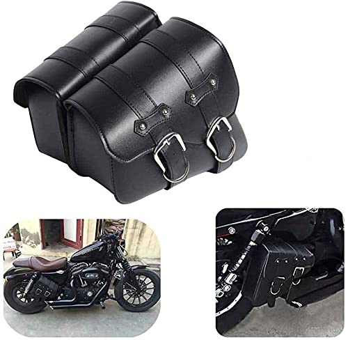 1 Paar Motorrad Satteltaschen Leder Abnehmba Wasserdichte Schwarz Universal für Harley Motorrad Satteltasche Triangle Bag Kit