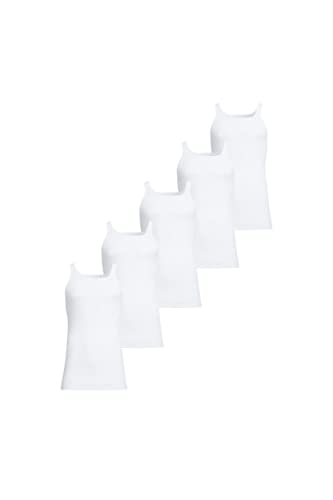con-ta Unterhemd (5er Pack), Unterwäsche für Herren, Achselhemd in Feinripp, klassisch bequemes Oberteil, Männerwäsche aus Baumwolle, in Weiß, Größe: M - 9XL