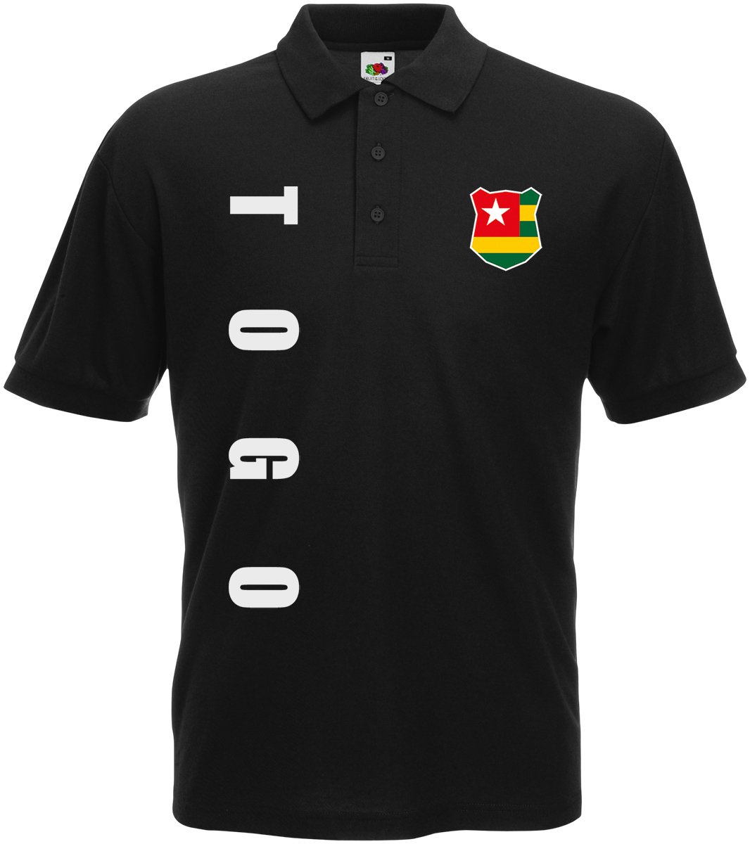 Togo Togolaise WM-2022 Polo-Shirt Wunschname Nummer Schwarz XXL
