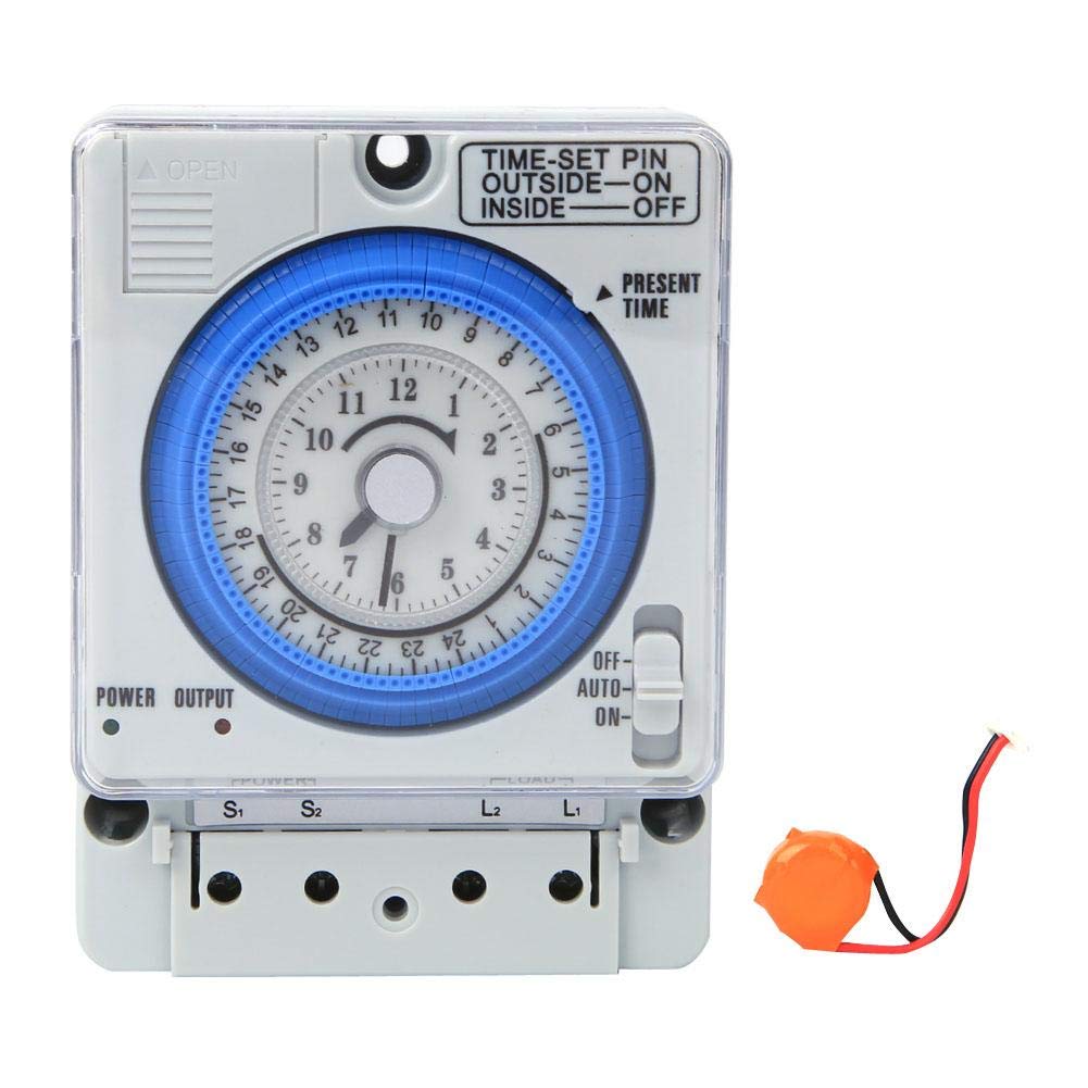Mechanischer Zeitschaltuhr, AC220V 10A 15 Minuten 24 Stunden Manuelles/automatisches Zeitschaltrelais für Licht und Ausrüstung