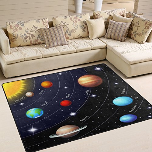 Use7 Magic Solar System Planet Universe Star Area Teppich Teppich für Wohnzimmer Schlafzimmer, Textil, Mehrfarbig, 160cm x 122cm(5.3 x 4 feet)