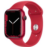 Apple Watch Series 7 (GPS + Cellular) - (PRODUCT) RED - 45 mm - Red Aluminium - intelligente Uhr mit Sportband - Flouroelastomer - rot - Bandgröße: regelmäßig - 32GB - Wi-Fi, Bluetooth - 4G - 38,8 g (MKJU3FD/A)